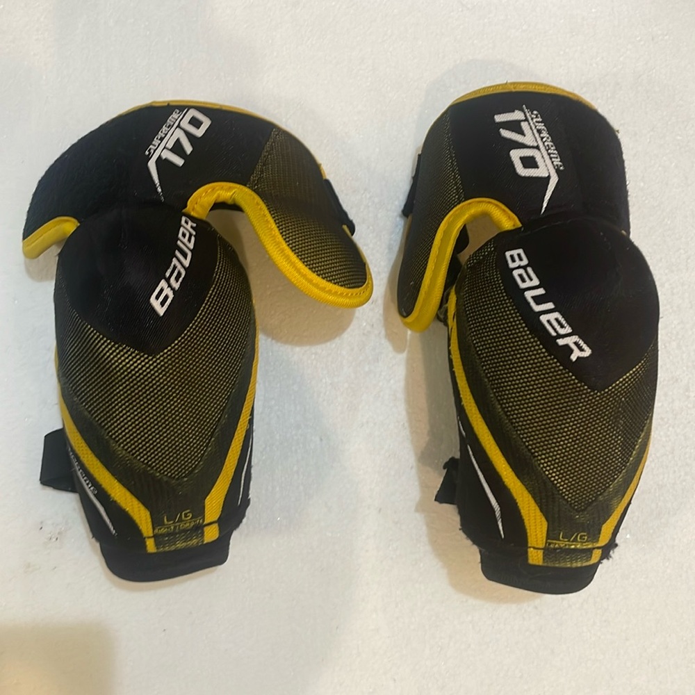 Bauer supreme 170 ice Hockey elbow pads black yellow white junior Size L Large